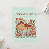 おめでとうニューホーム引っ越し祝いパーティーファームハウス カード (正面/裏面インサイチュ)