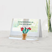 おめでとうニューホーム引っ越し祝いパーティー花 カード (正面)