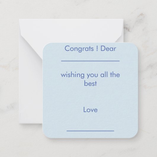 おめでとうノートカードのプロモーション ノートカード (裏面)