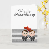 おめでとうハッピーアニバーサリーゲイテーマ カード (黄色い花)