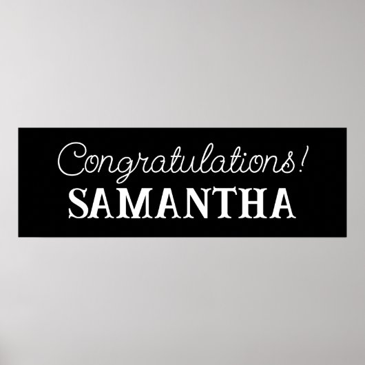 おめでとうバナー、卒業パーティー ポスター (正面)