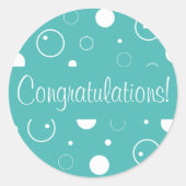 おめでとうバブル封筒用シール ラウンドシール (正面)