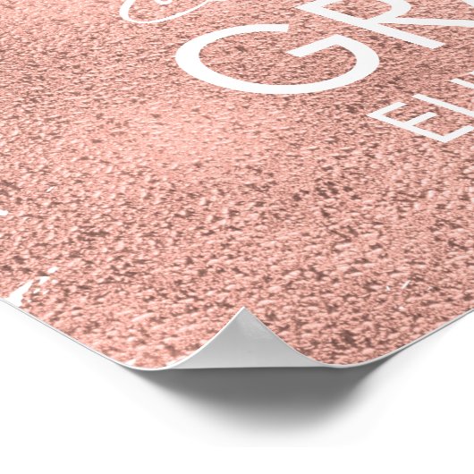 おめでとうバラ金ゴールド写真卒業サイン ポスター (角)