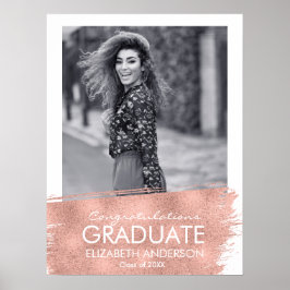 おめでとうバラ金ゴールド写真卒業サイン ポスター