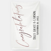 おめでとうバラ金ゴールド手書きタイポグラフィ 横断幕 (縦)