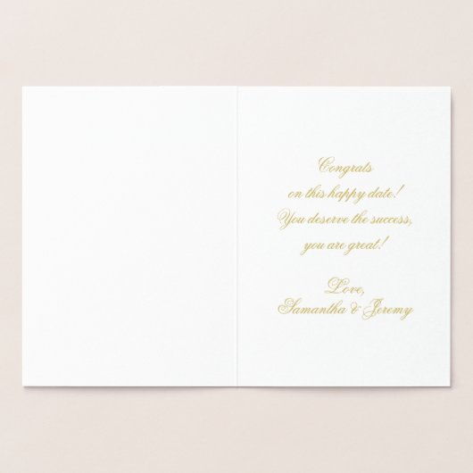 おめでとうバレエダンサー金ゴールド紙吹雪カード 箔カード (内部)