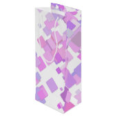 おめでとうパステルパープルジオメトリック抽象芸術 ワインギフトバッグ (裏面アングル)