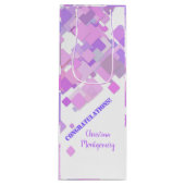 おめでとうパステルパープルジオメトリック抽象芸術 ワインギフトバッグ (正面)