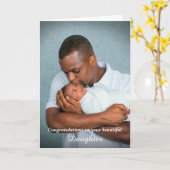 おめでとうパパママ新生児フォトカスタム カード (黄色い花)