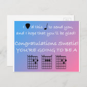 おめでとうパパ – 音楽 – ギター – 葉書 ポストカード (正面/裏面)