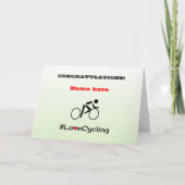 おめでとうパーソナライズされたサイクリング カード (正面)