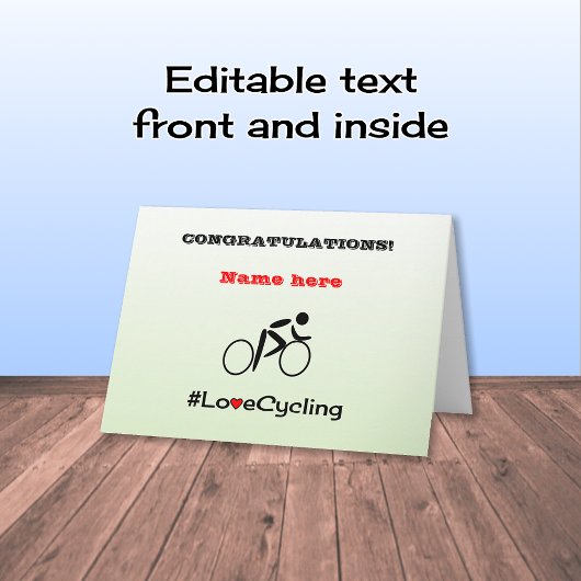 おめでとうパーソナライズされたサイクリング カード