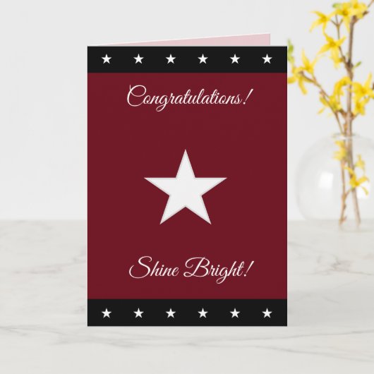 おめでとうパーソナライズされたシャインブライトスターカー カード (黄色い花)