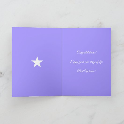 おめでとうパーソナライズされたシャインブライトスター カード (内部)