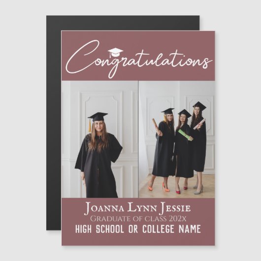 おめでとうパーソナライズされたスクリプト大学院写真 (正面/裏面)