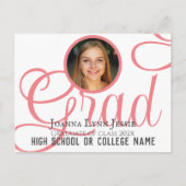 おめでとうパーソナライズされたスクリプト大学院写真 ポストカード (正面)