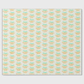 おめでとうパーソナライズされたリタイア！グリーンオレンジクリーム ラッピングペーパー (フラット)