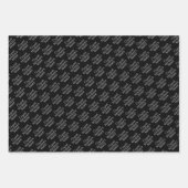 おめでとうパーソナライズされたリタイア！シルバーオンブラック ラッピングペーパーシート (正面)