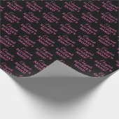 おめでとうパーソナライズされたリタイア!ホットピンクオンブラック ラッピングペーパー (角)