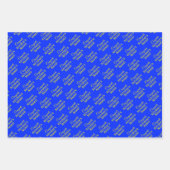 おめでとうパーソナライズされたリタイア！青(金ゴールド) ラッピングペーパーシート (正面2)