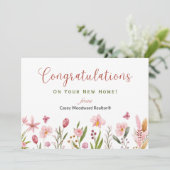 おめでとうパーソナライズされた不動産仲介業者シック花 カード (スタンド正面)