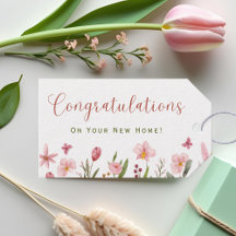 おめでとうパーソナライズされた不動産仲介業者ピンクの花