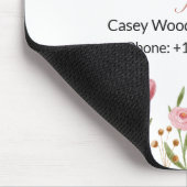 おめでとうパーソナライズされた不動産仲介業者ピンクの花 マウスパッド (コーナー)