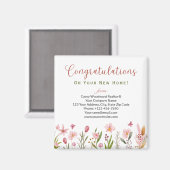 おめでとうパーソナライズされた不動産仲介業者フローラ マグネット (正面/裏面)