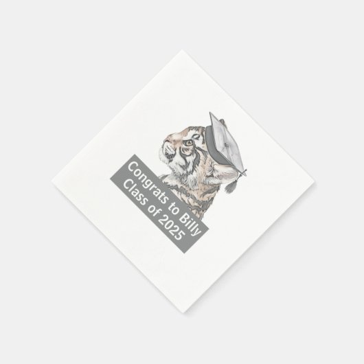 おめでとうパーソナライズされた卒業 スタンダードカクテルナプキン (角)
