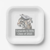 おめでとうパーソナライズされた卒業 ペーパープレート (正面)