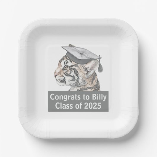 おめでとうパーソナライズされた卒業 ペーパープレート (正面)