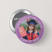 おめでとうパーソナライズされた名年齢クラス 缶バッジ (正面&裏面)