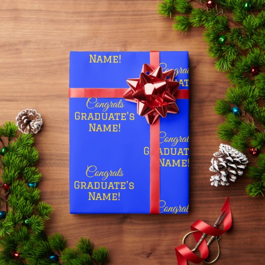 おめでとうパーソナライズされた大学院名!大プリント ラッピングペーパー (クリスマスギフト)