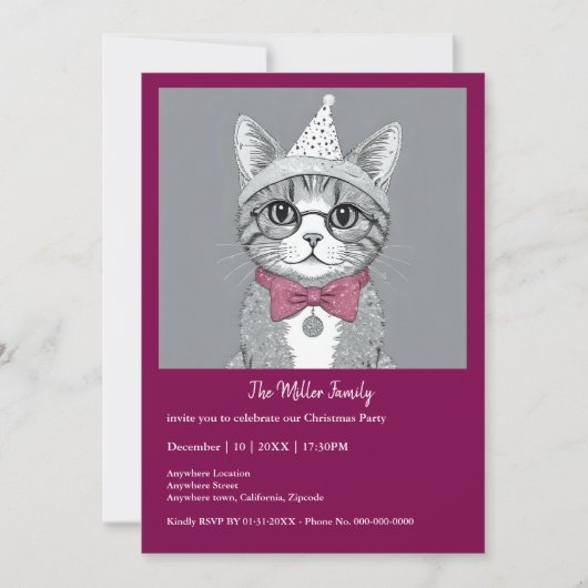 おめでとうパーティー – 変装した猫 (正面)