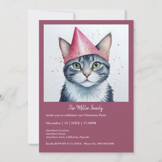 おめでとうパーティー – 変装した猫 (正面)