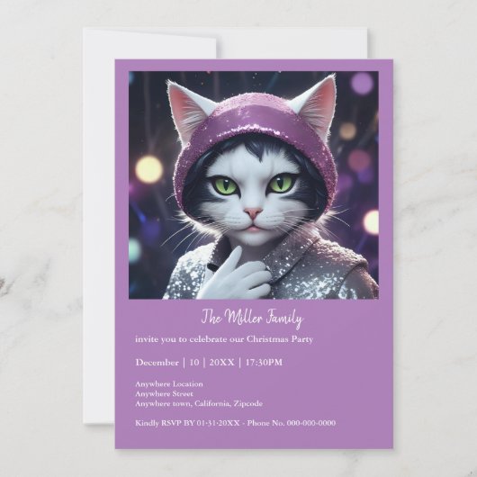 おめでとうパーティー – 変装した猫 (正面)