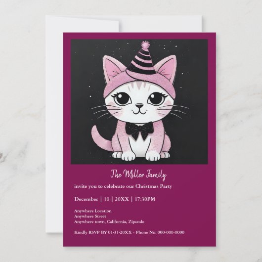 おめでとうパーティー – 変装した猫 (正面)