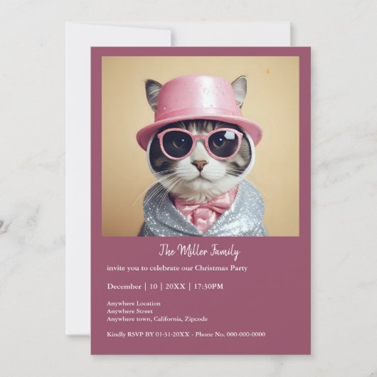 おめでとうパーティー – 変装した猫 (正面)