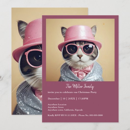 おめでとうパーティー – 変装した猫 (正面/裏面)