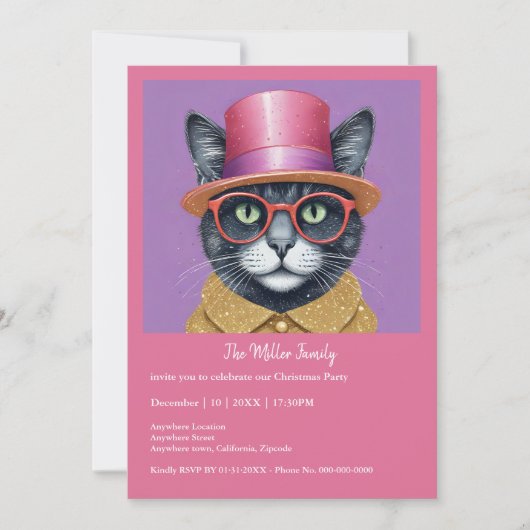 おめでとうパーティー – 変装した猫 (正面)