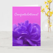 おめでとうパープルフローラ カード (黄色い花)