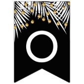 おめでとうパームズブラック金ゴールド バンティングフラッグ (第2の旗)