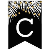 おめでとうパームズブラック金ゴールド バンティングフラッグ (第1の旗)