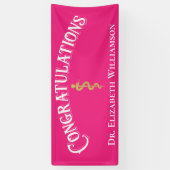 おめでとうピンクナースドクターメディカルバナー 横断幕 (縦)