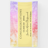 おめでとうピンクパープルイエローアメジストクリスタルグラード 横断幕 (縦)