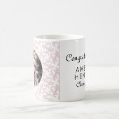 おめでとうピンクロココ卒業写真コーヒー コーヒーマグカップ (中央)