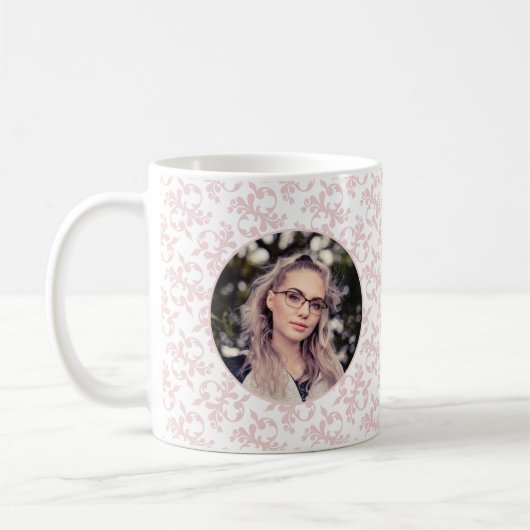 おめでとうピンクロココ卒業写真コーヒー コーヒーマグカップ (左)