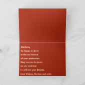 おめでとうピーチサンゴと緋色の卒業 カード (内部)