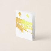 おめでとうフォイルブラシストローク 箔カード (正面)