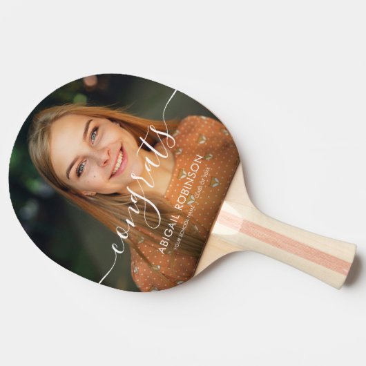 おめでとうフォトスクリプト卒業カスタム 卓球ラケット (横)